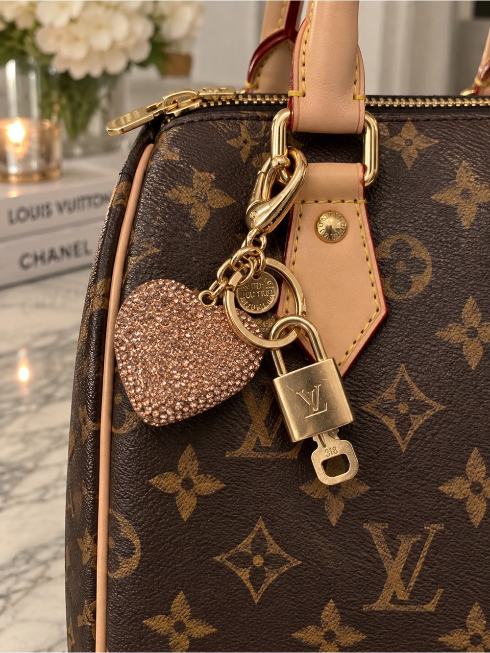 Louis Vuitton Authentic Gold Lock 🔒 Unbranded Heart Keychain Charm for Bags